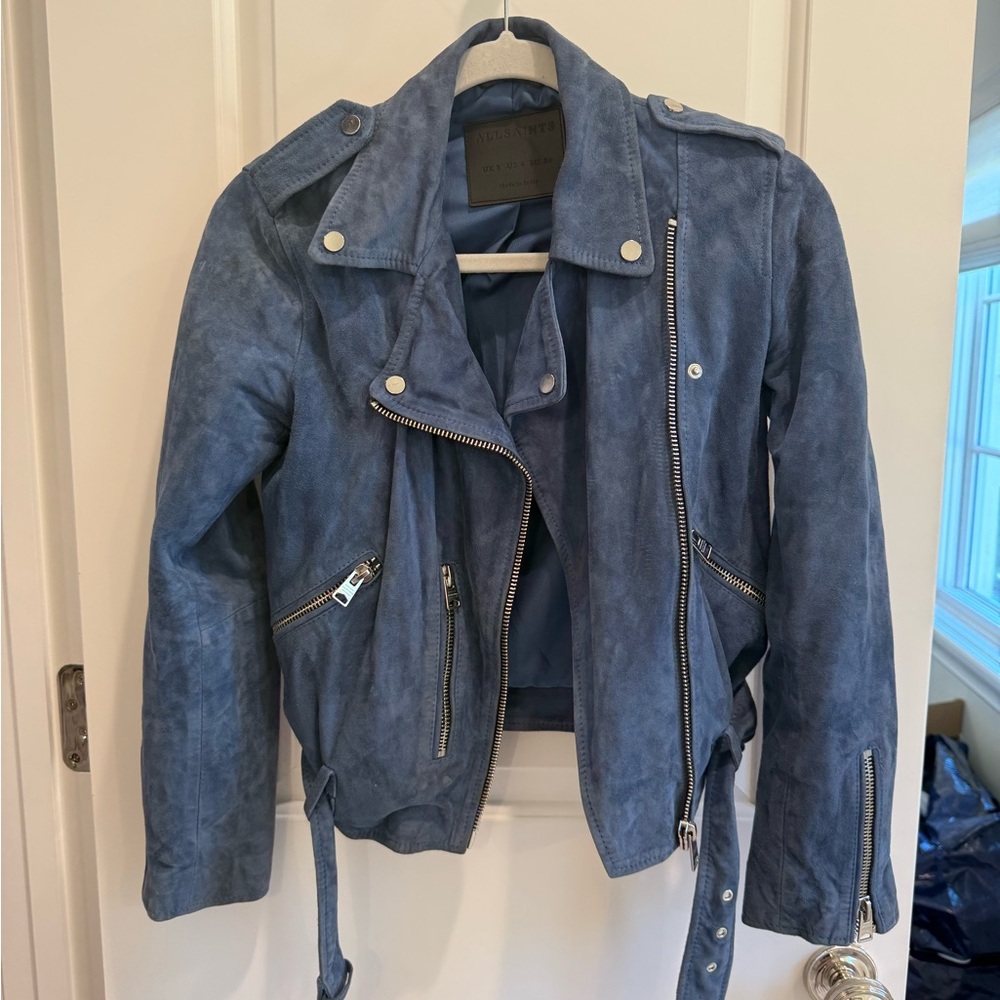 All Saints Suede Biker Jacket